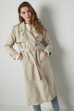 Long basic trench coat - sand S h5 Picture8
